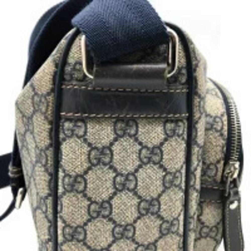 Gucci Crossbody GG Blue Shoulder Bag Logo Supreme Beige Navy Canvas - Picture 13 of 13